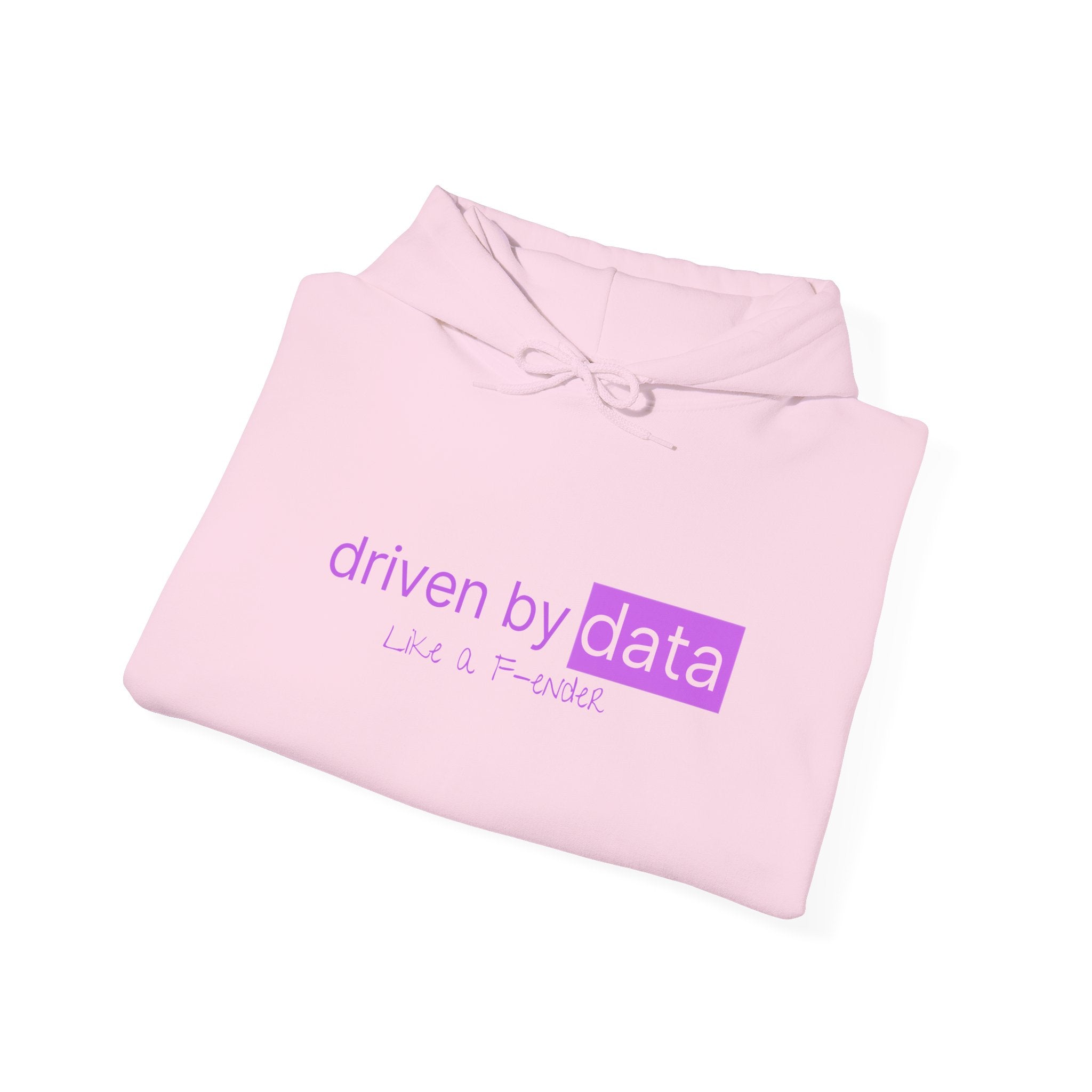 Data Hoodie — "driven by data" Minimal Tech Graphic Hooded Sweatshirt