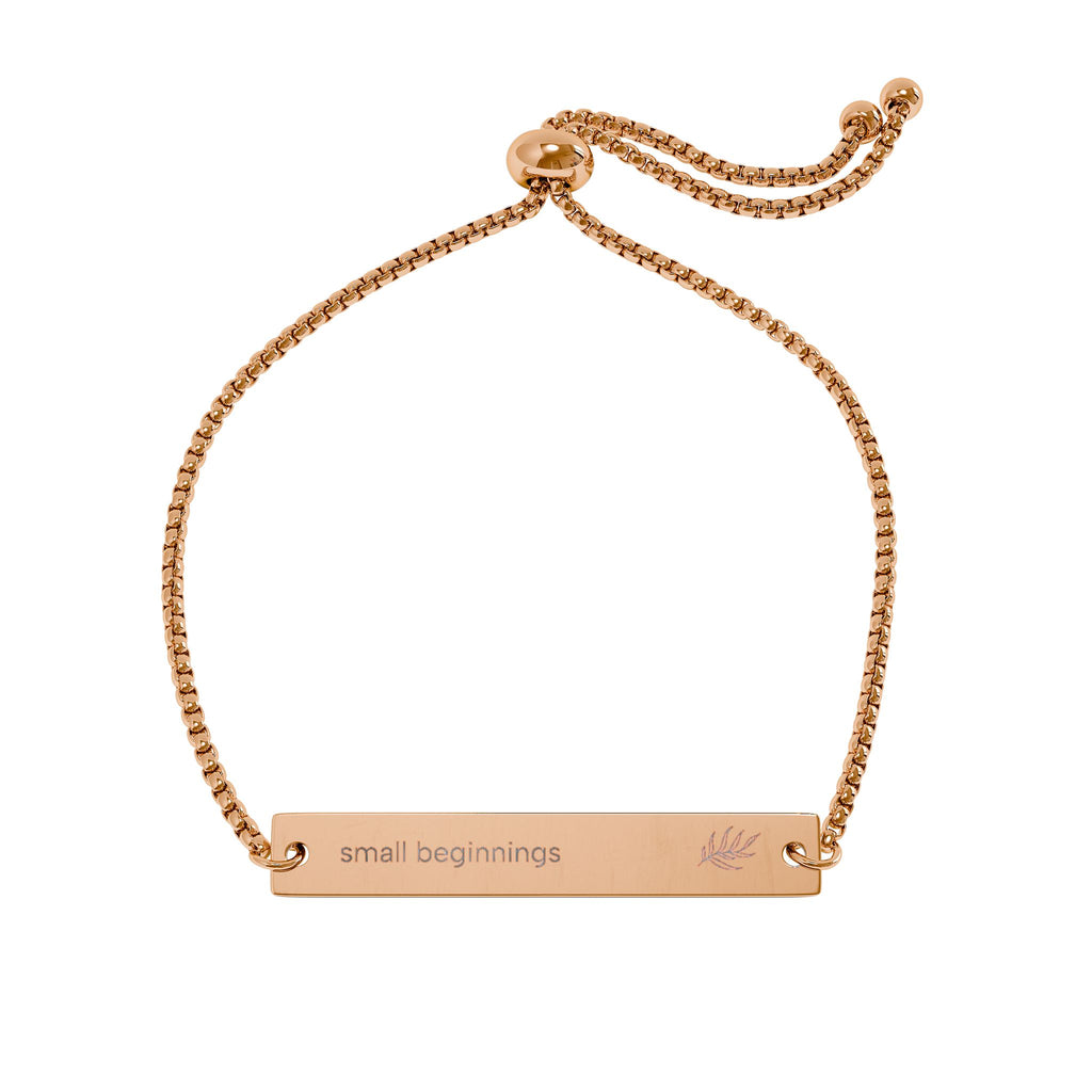 Adjustable Flat Bar Bracelet (Engraving) - "Small Beginnings"
