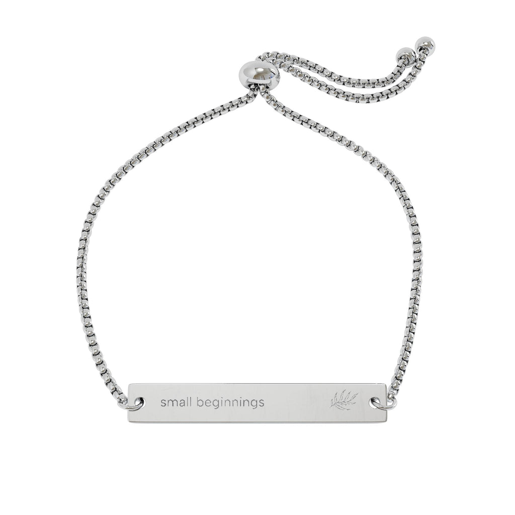 Adjustable Flat Bar Bracelet (Engraving) - "Small Beginnings"