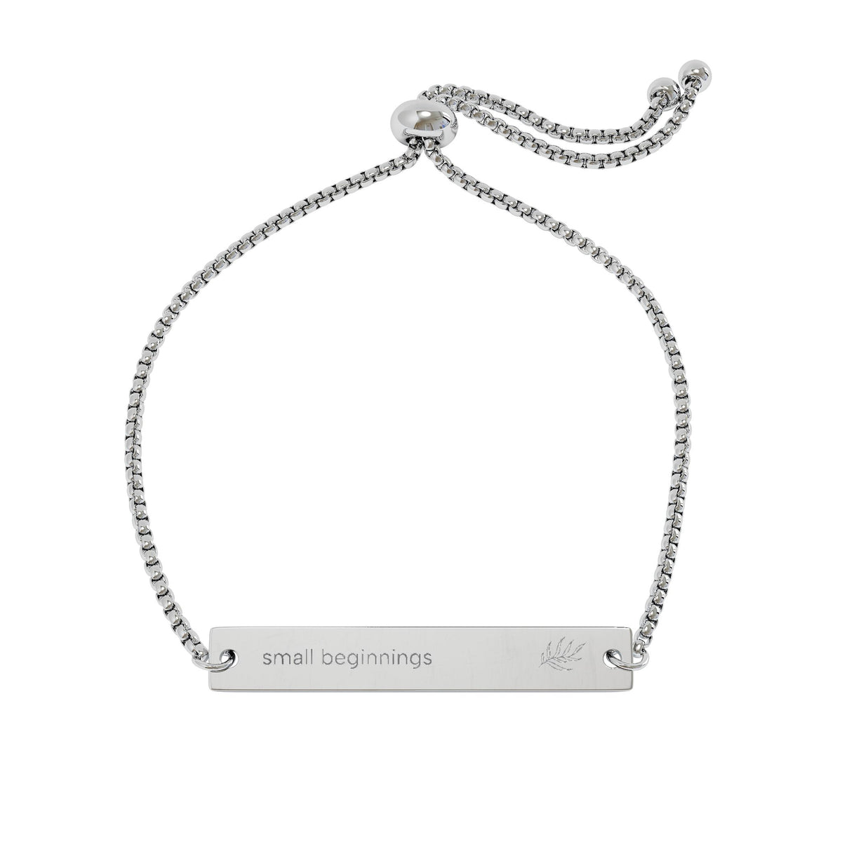 Adjustable Flat Bar Bracelet (Engraving) - "Small Beginnings"