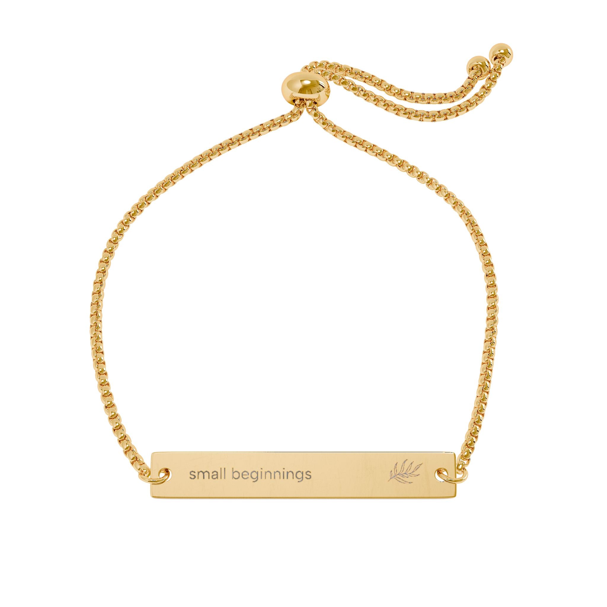 Adjustable Flat Bar Bracelet (Engraving) - "Small Beginnings"