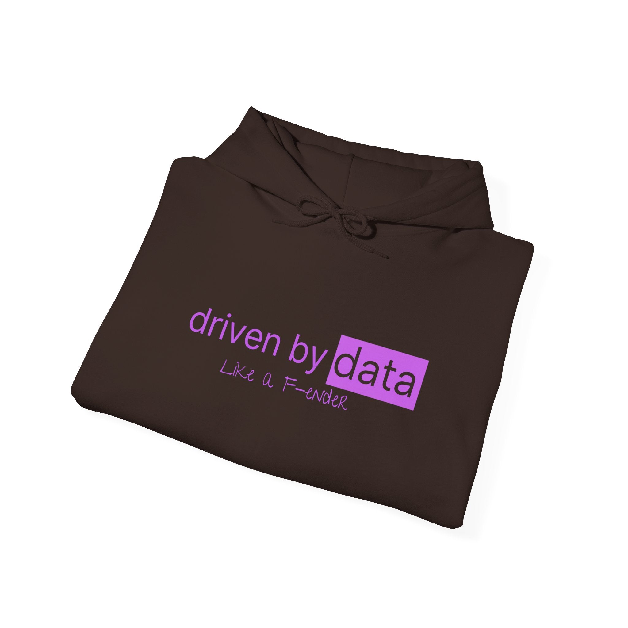 Data Hoodie — "driven by data" Minimal Tech Graphic Hooded Sweatshirt