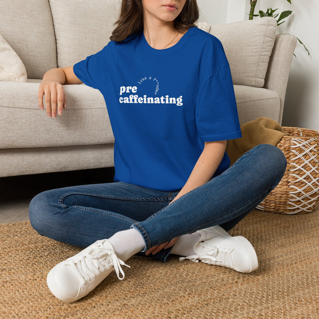 Pre-Caffeinating T-Shirt — Funny Coffee Shirt for Sleepy Mornings
