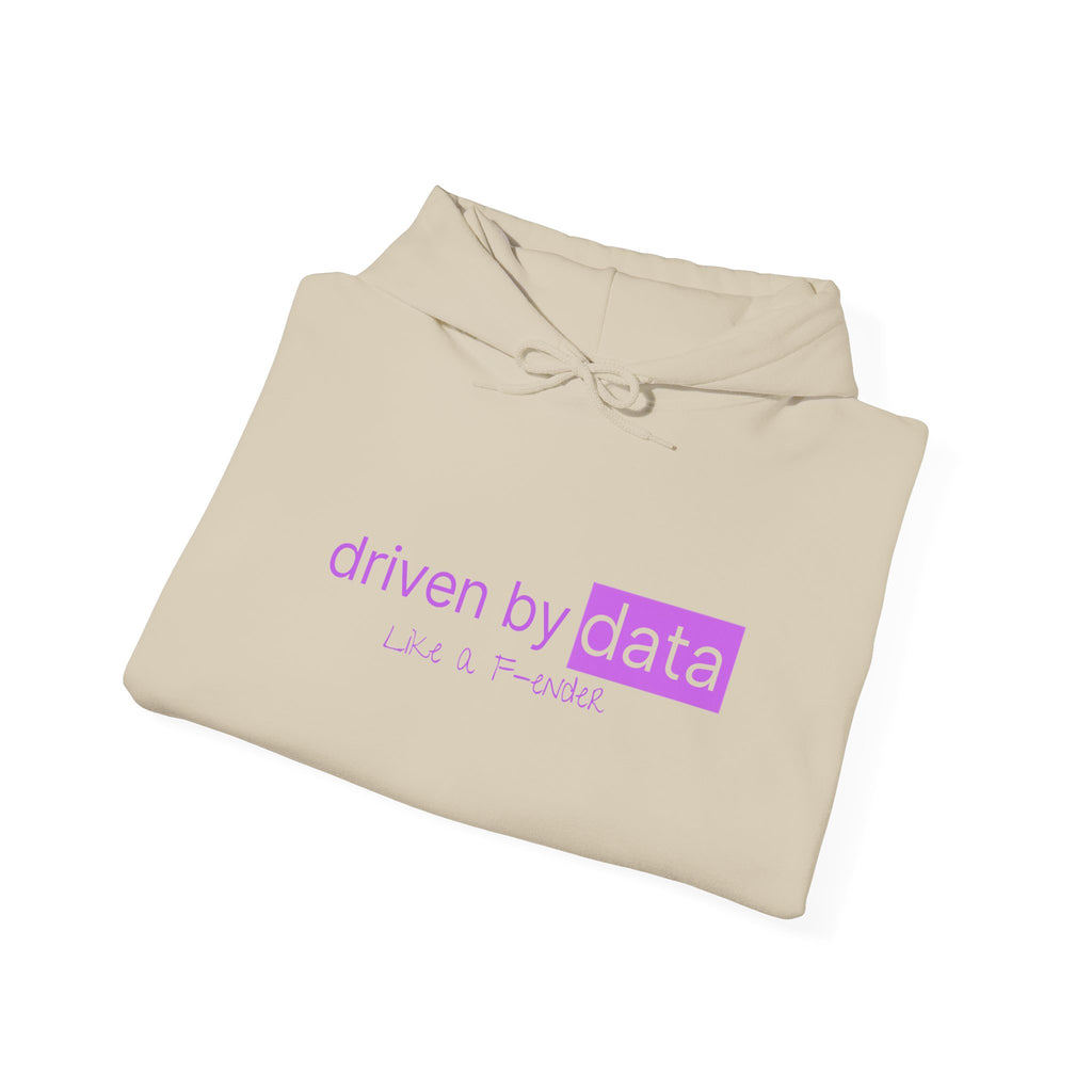 Data Hoodie — "driven by data" Minimal Tech Graphic Hooded Sweatshirt