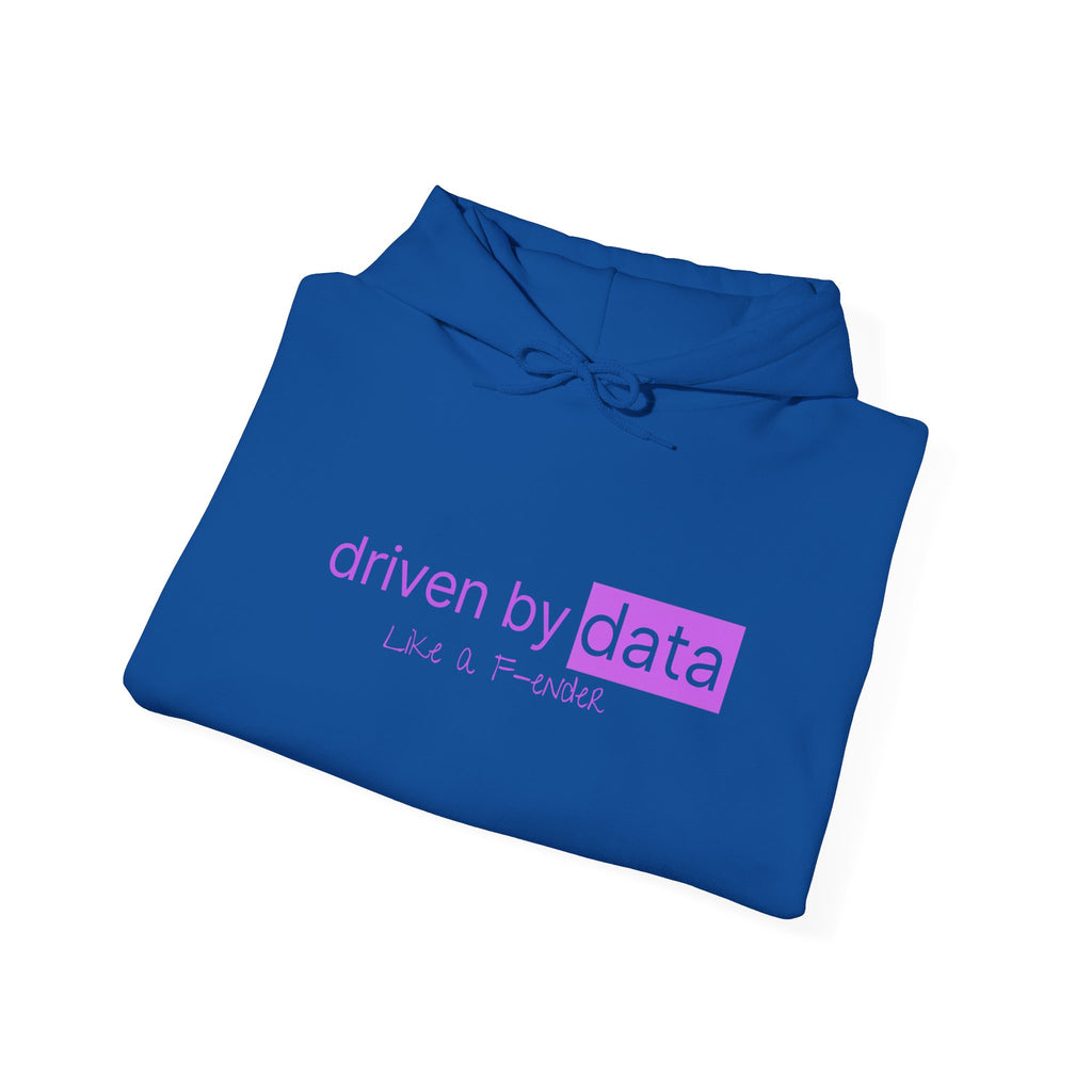 Data Hoodie — "driven by data" Minimal Tech Graphic Hooded Sweatshirt