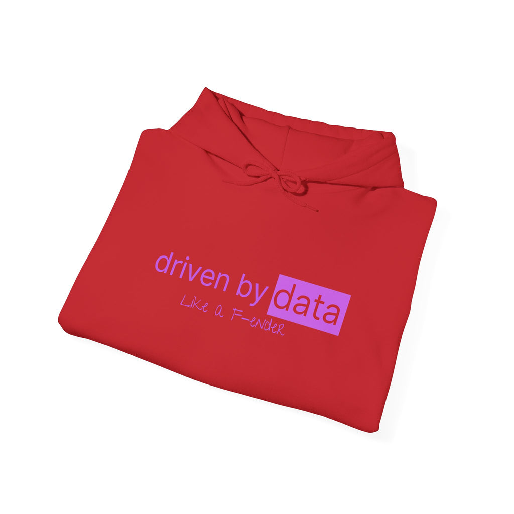 Data Hoodie — "driven by data" Minimal Tech Graphic Hooded Sweatshirt