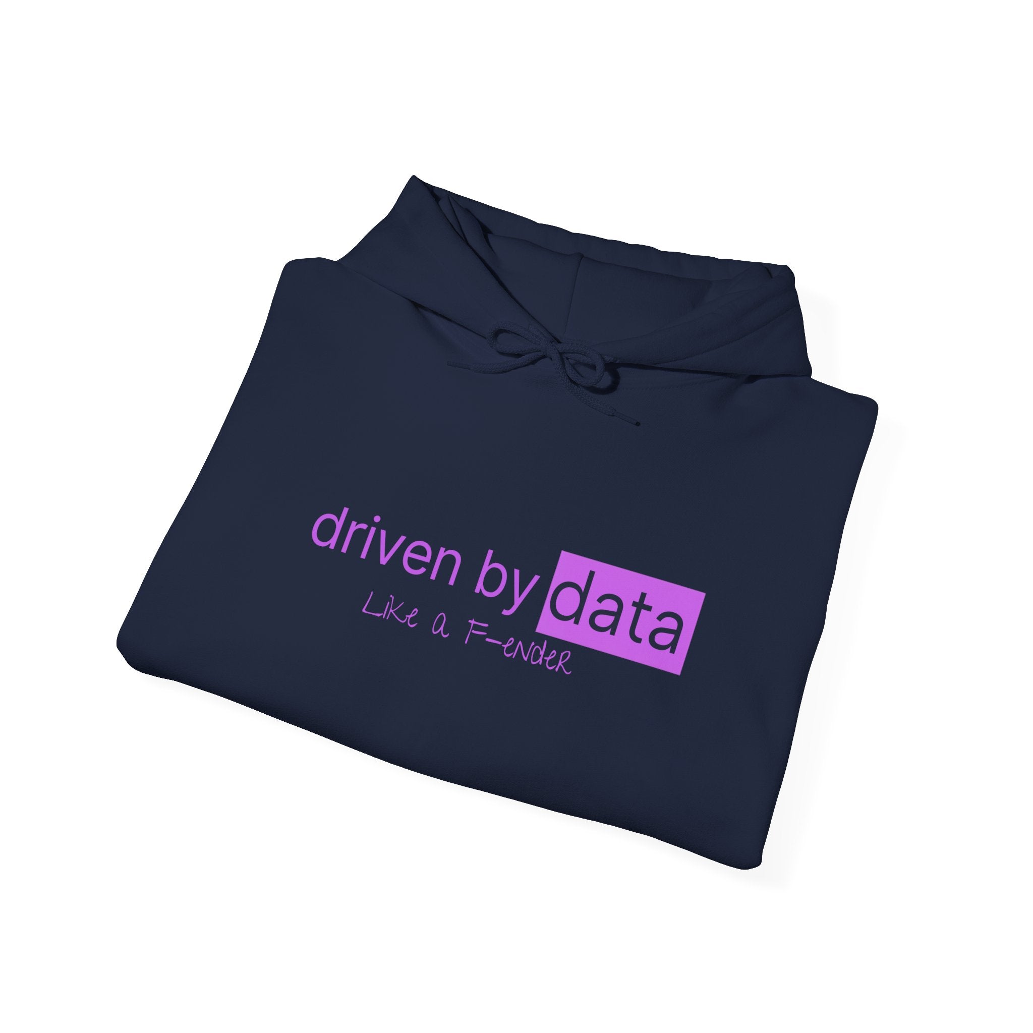 Data Hoodie — "driven by data" Minimal Tech Graphic Hooded Sweatshirt